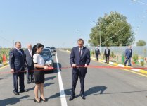President Ilham Aliyev inaugurates Garayevkand-Simadakand highway in Saatli