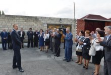 Azerbaijani President Ilham Aliyev inspects reconstruction work to improve internal roads in Mashtaga (PHOTO)