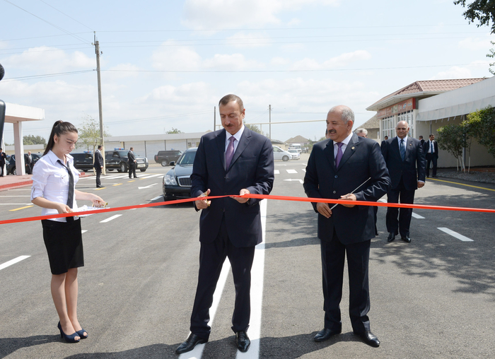 President Ilham Aliyev attends opening of Garazenjir-Garakazimli-Baykhanli highway in Jalilabad (PHOTO)