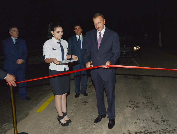 Azerbaijani President attends opening of new commissioned road in Astara (PHOTO)