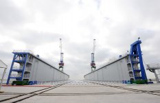 Azerbaijani President attends opening of shipyard in Baku (PHOTO)