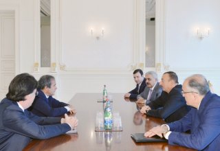 Azərbaycan Prezidenti İlham Əliyev UEFA-nın prezidenti Mişel Platinini qəbul edib