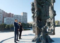 Azerbaijani President and his spouse observe work at Dada Gorgud Park in Baku’s Narimanov district (PHOTO)
