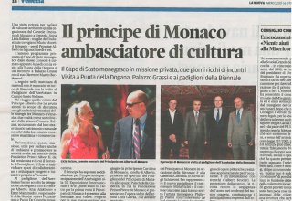 Итальянская пресса назвала посещение павильона Азербайджана князем Монако важным событием Венецианской биеннале
