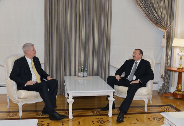 Azerbaijani President receives former Latvian President