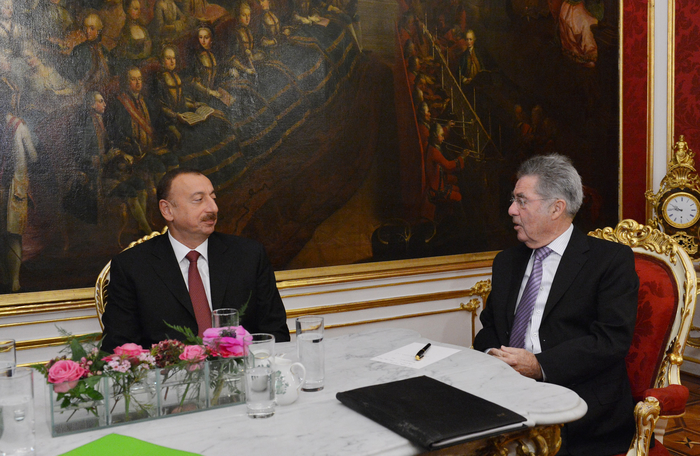 Prezident İlham Əliyev Avstriya Prezidenti Haynts Fişer ilə görüşüb (FOTO)