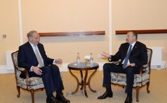 Azerbaijani President meets Latvian counterpart (PHOTO)