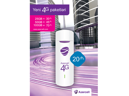 "Azercell" yeni 4G internet paketlərini istifadəyə verdi