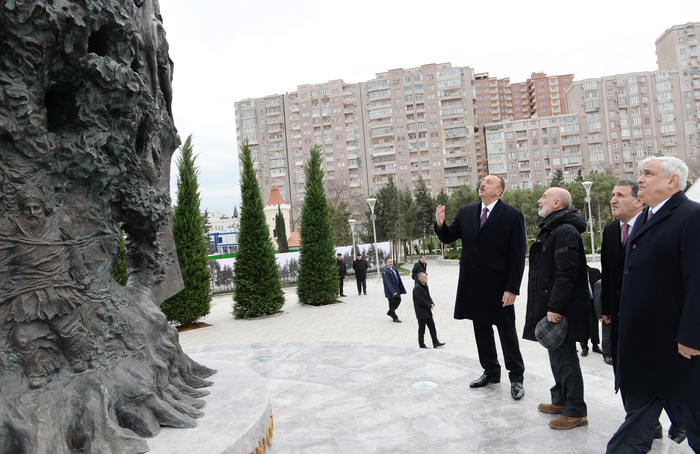 Azerbaijani president attends opening of Dada Gorgud Park in Baku (PHOTO)