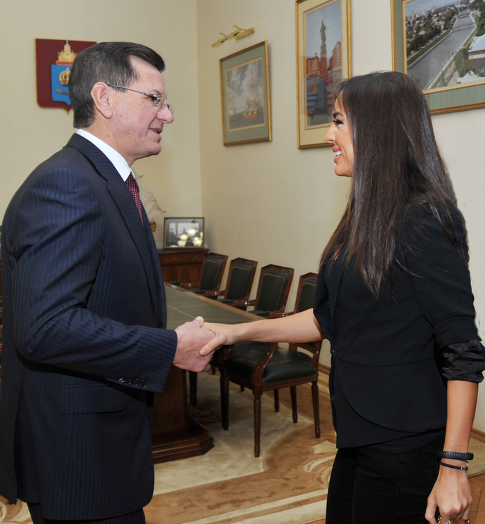 Состоялась встреча вице-президента Фонда Гейдара Алиева Лейлы Алиевой с губернатором Астраханской области (ФОТО)