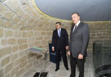 Azerbaijani President Ilham Aliyev and his spouse familiarize with conservation work at Maiden Tower in Baku (PHOTO)