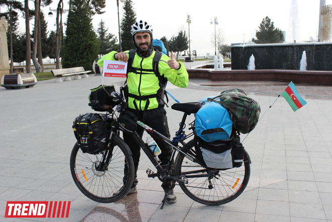 Рамиль Зиядов из Тбилиси отправился в Россию - мировое велотурне "Во имя Азербайджана" (фото)