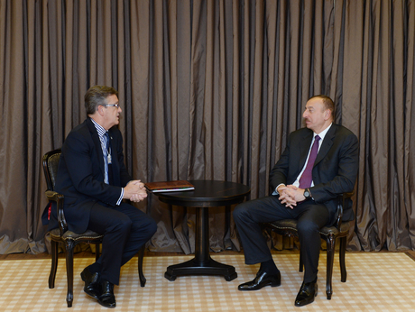 Azerbaijani President meets Chairman of Global Partnerships at Swiss Re AG
