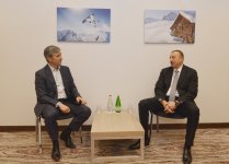 Azerbaijani president meets Microsoft International president in Davos