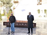 Prezident İlham Əliyev və xanımı görkəmli bəstəkar Qara Qarayevin abidəsinin açılışında iştirak ediblər (FOTO)