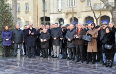 Azerbaijani president and his spouse attend opening of monument to prominent composer Gara Garayevn (PHOTO)