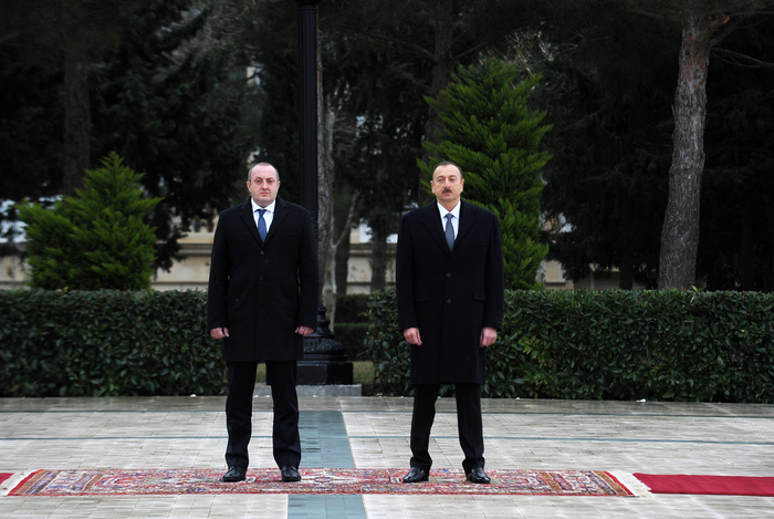 Gürcüstan Prezidenti Georgi Marqvelaşvilinin rəsmi qarşılanma mərasimi olub (FOTO)