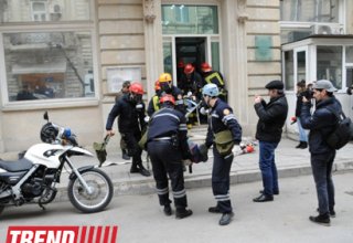 В здании посольства Франции в Баку МЧС провело тактические учения (ФОТО)