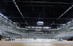 President Ilham Aliyev and his spouse observe construction of National Gymnastics Arena