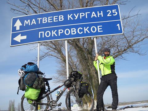 Известный велосипедист - путешественник Рамиль Зиядов в Украине: Донецк-Днепропетровск-Киев (фото)