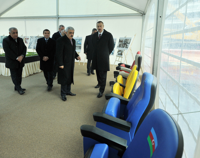Azerbaijani president visits construction site of Baku Olympic Stadium (PHOTO)