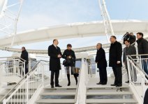 Azerbaijani president and his spouse attend opening of modern amusement ride in Baku