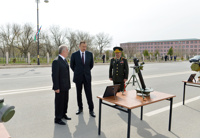 Azerbaijani president views new equipment, weapons delivered for Nakhchivan military unit