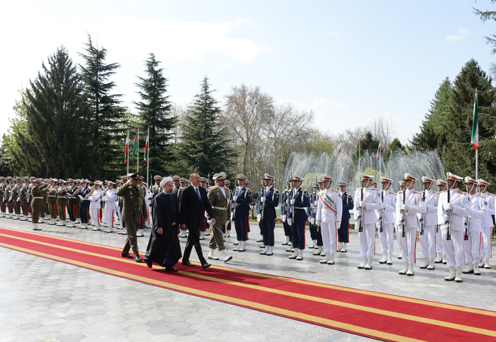 İranda Azərbaycan Prezidenti İlham Əliyevin rəsmi qarşılanma mərasimi olub (FOTO)