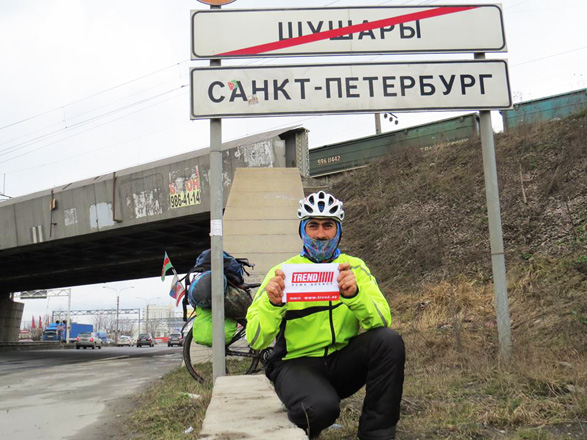Известный велопутешественник Рамиль Зиядов прибыл в Санкт-Петербург (ФОТО)