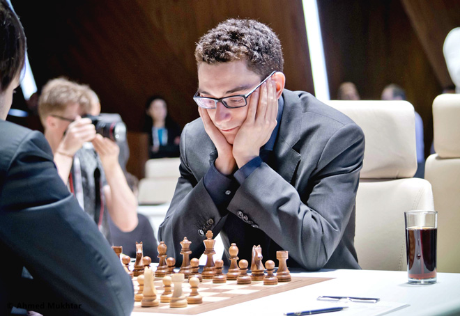 Фоторепортаж с третьего тура международного шахматного турнира "Shamkir Chess 2014"