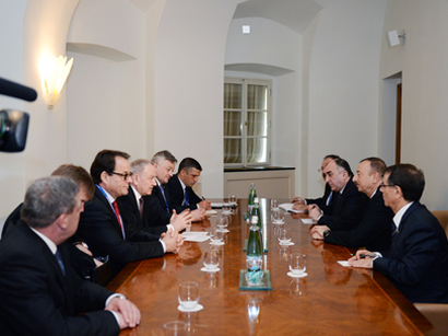 Azərbaycan Prezidenti İlham Əliyev Praqada Moldova Prezidenti Nikolae Timofti ilə görüşüb