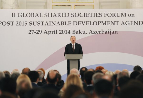 Azerbaijani president attends opening ceremony of II Global Shared Societies Forum