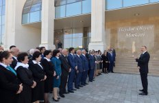 Azerbaijani president attends opening of Heydar Aliyev Center in Agdash (PHOTO)