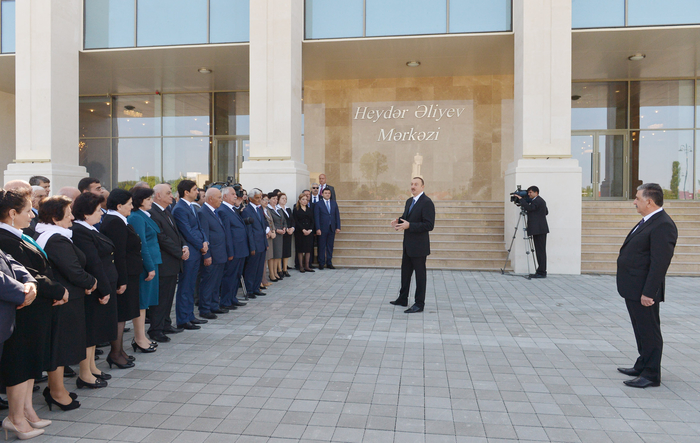 Azerbaijani president attends opening of Heydar Aliyev Center in Agdash (PHOTO)