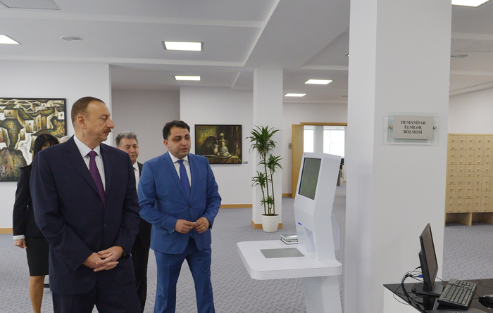 Azerbaijani president opens new building of ANAS' Central Library (PHOTO)