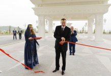 Azerbaijani president attends opening of five-star hotel in Shamakha district (PHOTO)