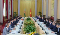 Состоялась встреча Президентов Азербайджана и Вьетнама в расширенном составе с участием делегаций (ФОТО)