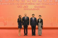 Azerbaijani president and his spouse attend reception in Shanghai (PHOTO)