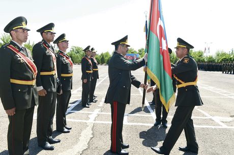 В Нахчыване были представлены боевые знамена Отдельной Общевойсковой Армии (ФОТО)