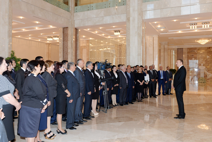 Prezident İlham Əliyev Neftçalada Heydər Əliyev Mərkəzinin açılışında iştirak edib (FOTO)