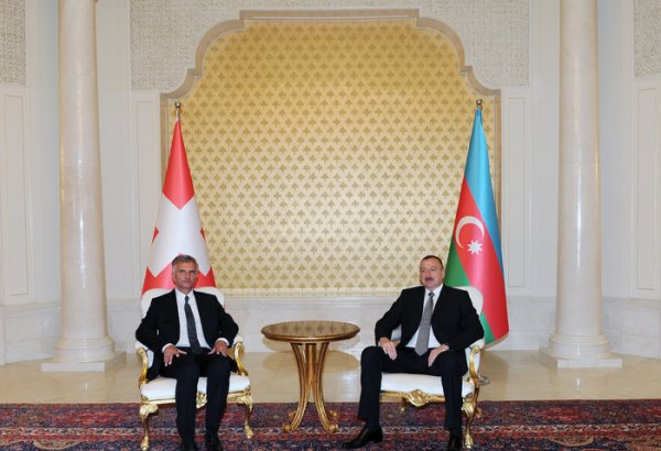 Состоялась встреча один на один президентов Азербайджана и Швейцарии (ФОТО)
