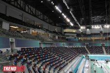Bakının Milli Gimnastika Arenası bədii gimnastika üzrə Avropa çempionatına hazırlaşır (FOTO)