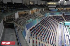 Bakının Milli Gimnastika Arenası bədii gimnastika üzrə Avropa çempionatına hazırlaşır (FOTO)