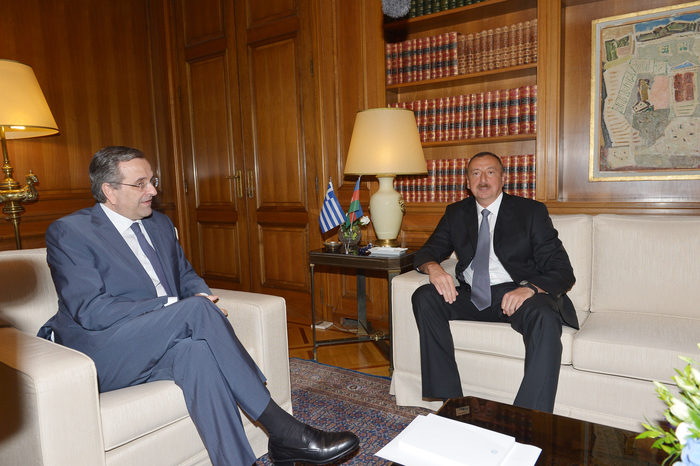 President Ilham Aliyev met with Prime Minister of Greece Antonis Samaras (PHOTO)