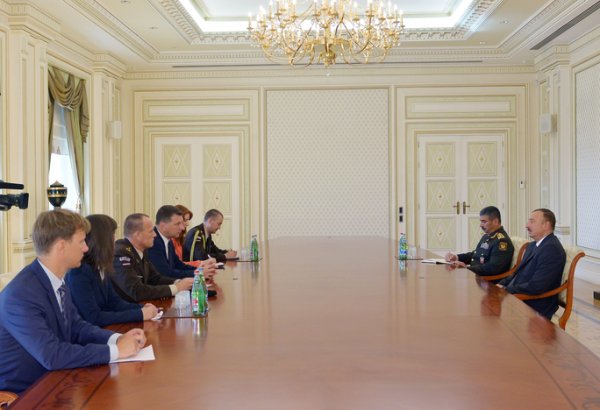 Azerbaijani president receives delegation led by Latvia’s defense minister