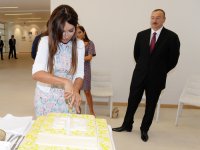 Azerbaijani president, First lady attend opening of newly-built secondary school No. 23