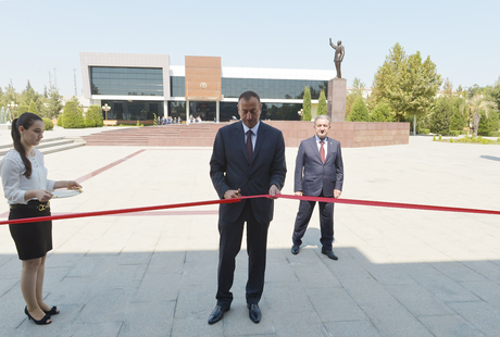Azerbaijani President attends opening of chess school in Beylagan region