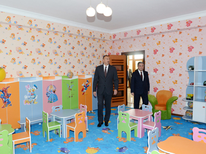 Azərbaycan Prezidenti İlham Əliyev Beyləqanda uşaq bağçasının açılışında iştirak edib (FOTO)