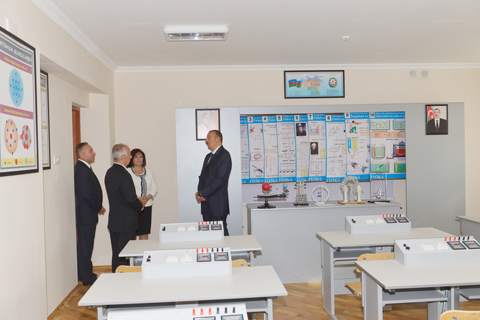 Azerbaijani president reviews school No. 54 in Baku after major overhaul
