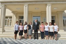 Azerbaijani president reviews secondary school No. 153 in Baku (PHOTO) - Gallery Thumbnail